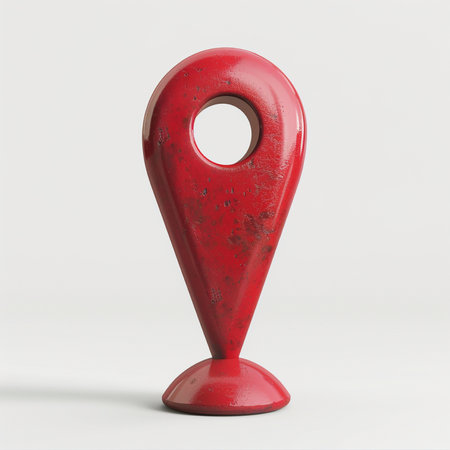Red Map Marker on a white background. 3d Renderingの素材