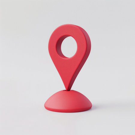 Red Map Marker on a white background. 3d Renderingの素材