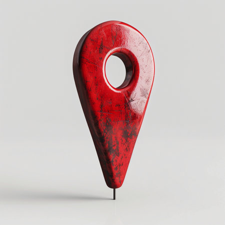 3d red map pointer on a white background. 3d renderingの素材