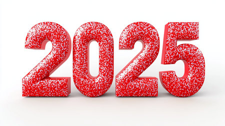 New year 2015 isolated on white background. 3d render illustration.の素材