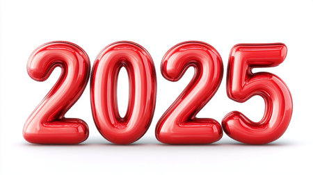 Happy New Year 2015 isolated on white background. 3d render.の素材