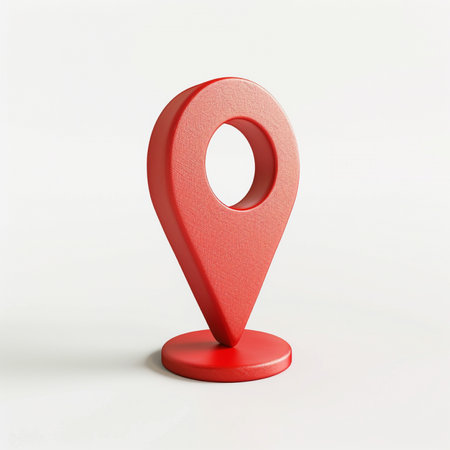 Red Map Marker on a white background. 3d Renderingの素材