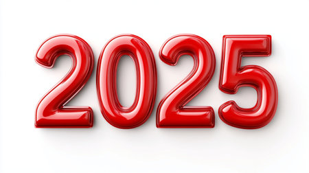 Red New Year 2015 on a white background. 3d Renderingの素材