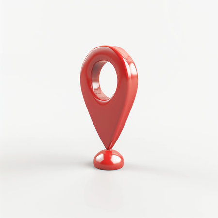 Red Map Marker on a white background. 3d Renderingの素材
