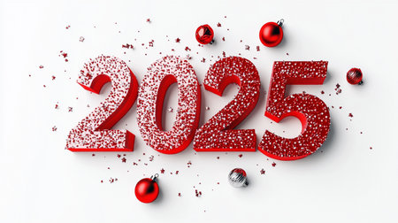 Happy New Year 2015 - 3D Rendered Illustration on White Backgroundの素材