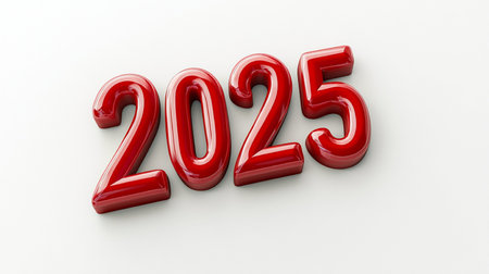 3d rendering of the number 2015 in red on a white backgroundの素材