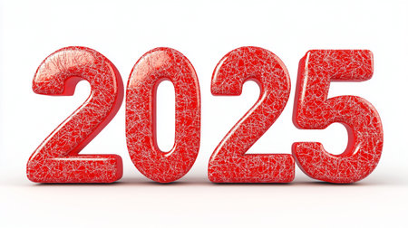 New year 2015 isolated on white background. 3d render illustration.の素材