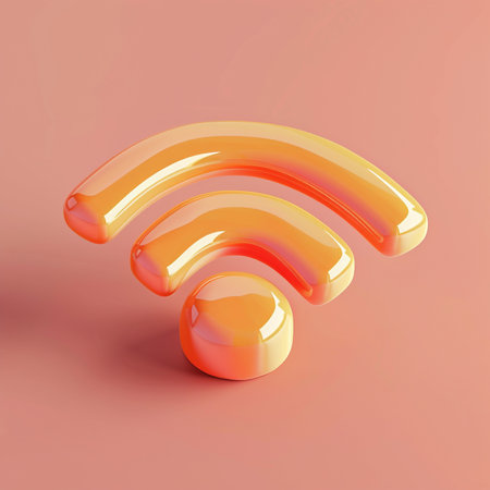 3D Illustration of Wifi Sign Isolated on a Backgroundの素材