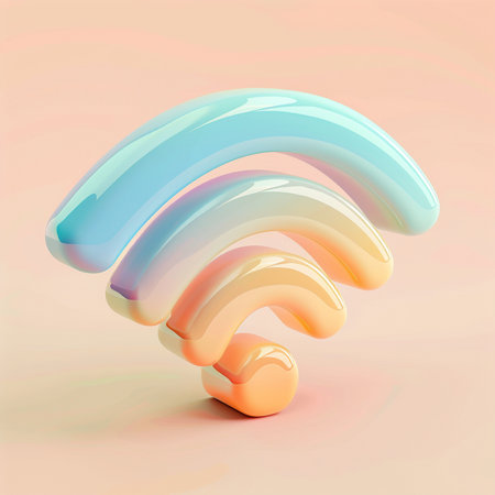3d rendering of a RSS symbol on a pastel background.の素材
