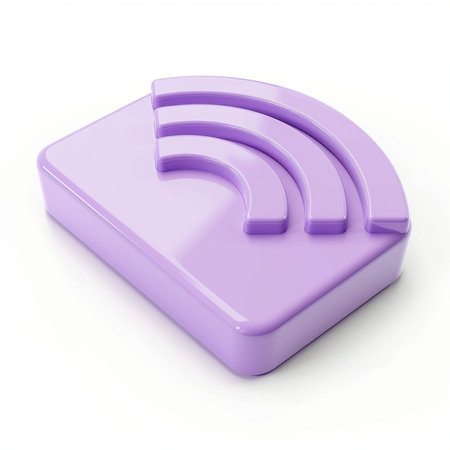 wifi symbol on a white background. 3d render illustration.の素材