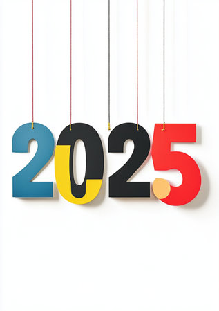 Happy New Year 2015 - 3D Rendered Illustration on White Background.の素材