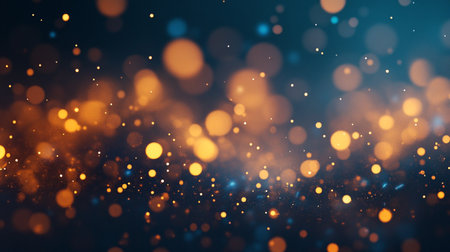 abstract bokeh background. gold and blue. de focusedの素材