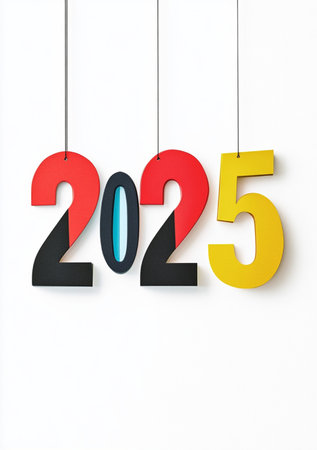 Happy New Year 2015 Text on white background with space for your textの素材