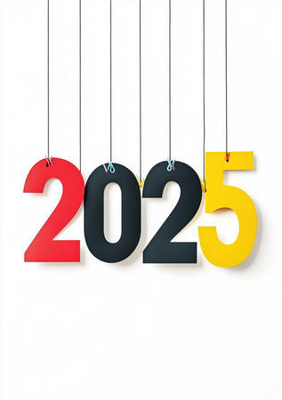 Happy New Year 2015 - 3D Rendered Illustration. Isolated on white background.の素材