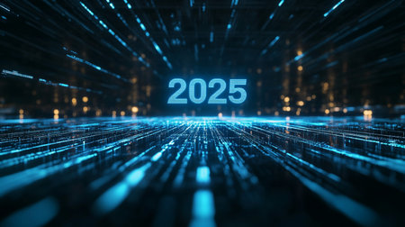 New year 2015 background. Abstract technology concept. 3D Renderingの素材