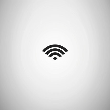 Wifi symbol vector icon on grey background. Technology and communication conceptの素材