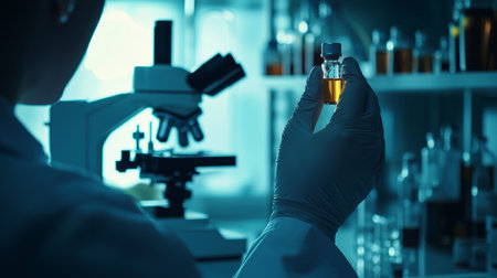 scientist working with test tube in laboratory, science research and development conceptの素材