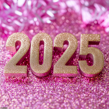 New Year's card with the numbers of the year 2015 on glitter backgroundの素材