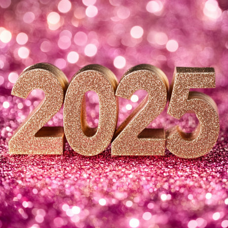 a pink glitter background. New Year concept.の素材
