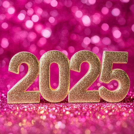 a pink glitter background. New Year concept.の素材