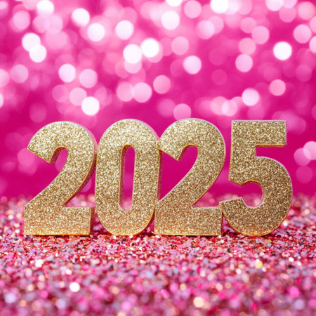 a pink glitter background. New Year concept.の素材