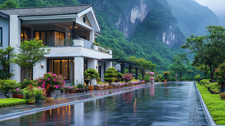 Luxury villa in the mountains. Vietnam. Panoramaの素材
