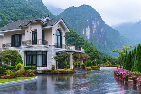 Beautiful villa in Guilin, China.の素材