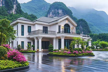 Beautiful villa in Guilin, China.の素材