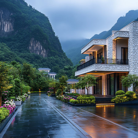 Beautiful villa in Halong Bay, Vietnam.の素材