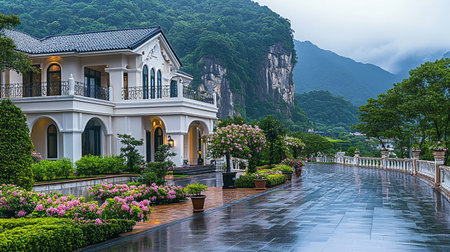 Beautiful architecture of Guilin, China. Guilin is a UNESCO World Heritage Site.の素材