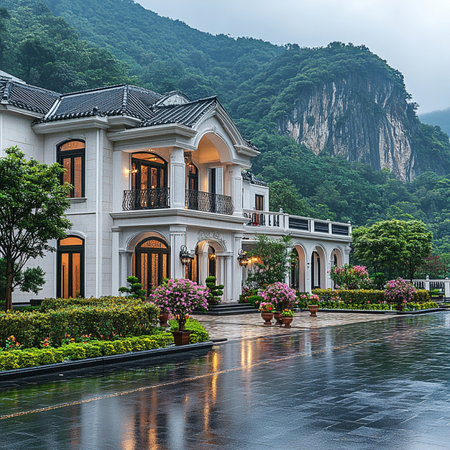 Beautiful villas in Guilin, China.の素材