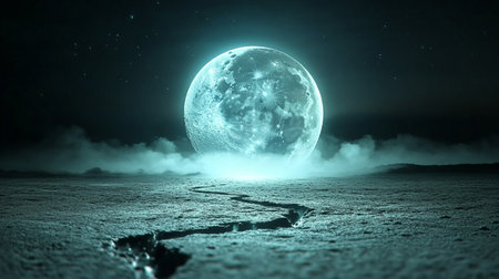 Fantasy alien planet. 3d illustration. Moon and stars.の素材