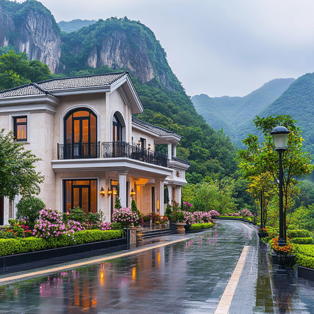 Beautiful villas in Guilin, China.の素材