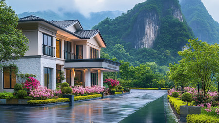 Luxury villa in the mountains. Vietnam. Panoramaの素材