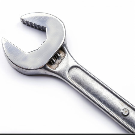 Adjustable spanner isolated on white background with copy space for textの素材