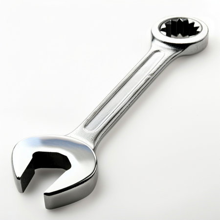 Spanner on a white background, close-up, isolatedの素材