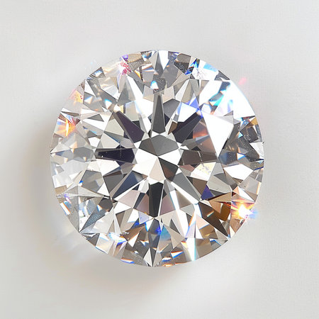 Round diamond on a white background. 3d rendering, 3d illustration.の素材