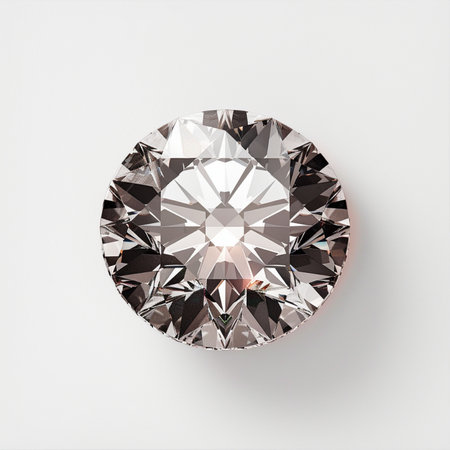 Diamond on a white background. 3d rendering, 3d illustration.の素材