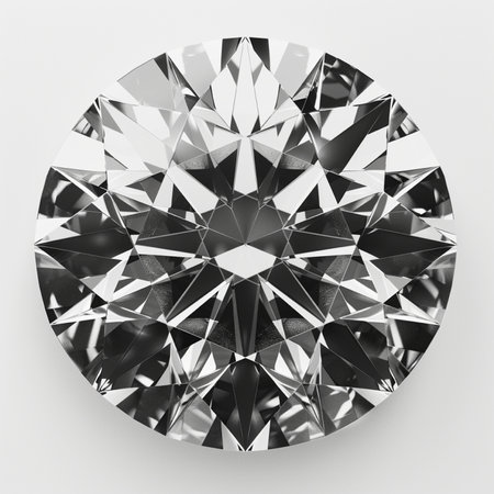 Diamond on a white background. 3d rendering. Computer digital drawing.の素材