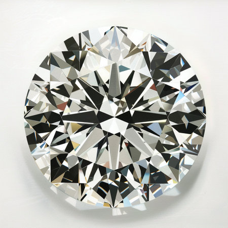 Brilliant cut diamond on white background. Jewelry background.の素材
