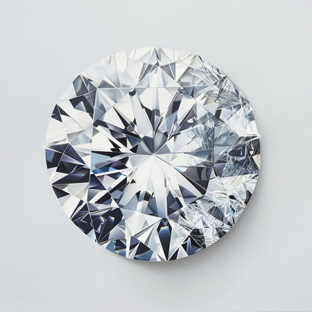Diamond on white background. 3d rendering. Computer digital drawing.の素材