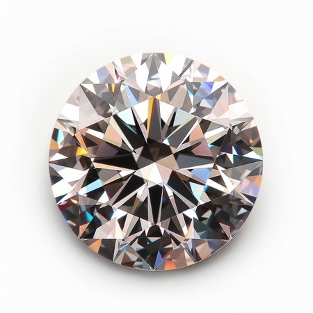 diamond jewel on white background (high resolution 3D image)の素材