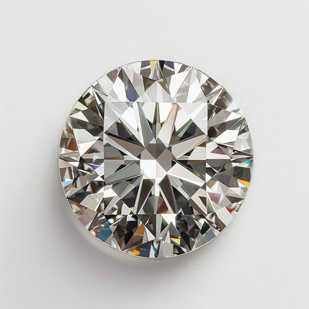 Diamond on a white background. 3d rendering, 3d illustration.の素材