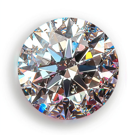 Round diamond on a white background. 3d rendering. Computer digital drawing.の素材
