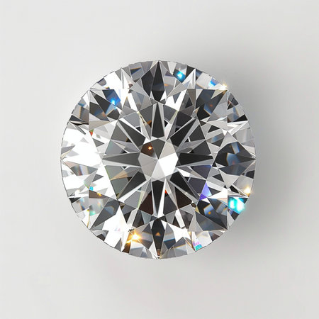 Diamond on a white background. 3d rendering. Computer digital drawing.の素材