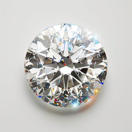 Realistic diamond isolated on white background. 3d vector illustration.の素材