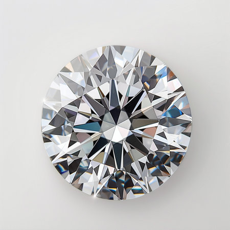 Diamond on a white background. 3d rendering. Computer digital drawing.の素材
