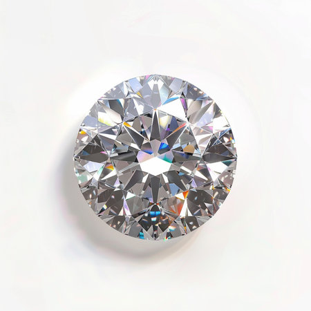 Diamond on a white background. 3d rendering. Computer digital drawing.の素材