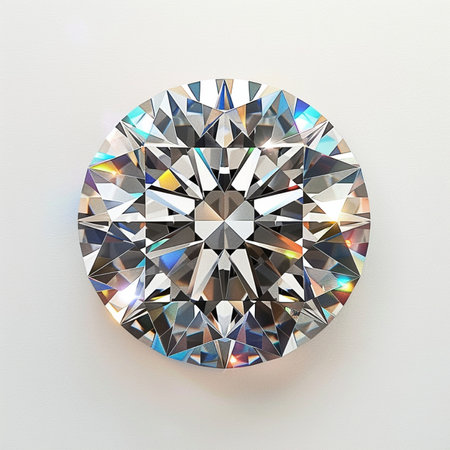 Diamond on a white background. 3d rendering. Computer digital drawing.の素材