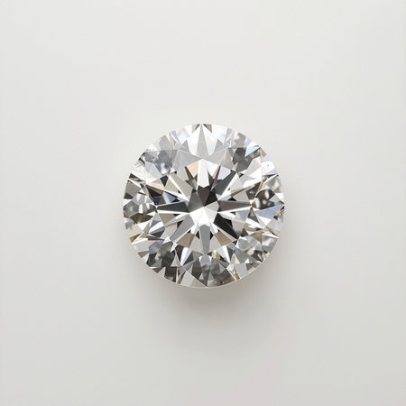 Diamond on a white background. 3d rendering. Computer digital drawing.の素材
